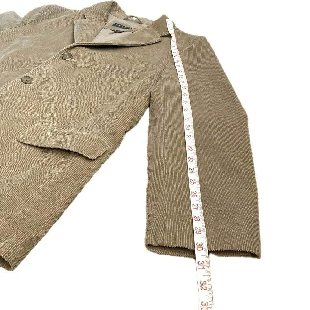 BANANA REPUBLIC Corduroy Blazer Sport Jacket Mens L Tan Brown Preppy‎ Academia